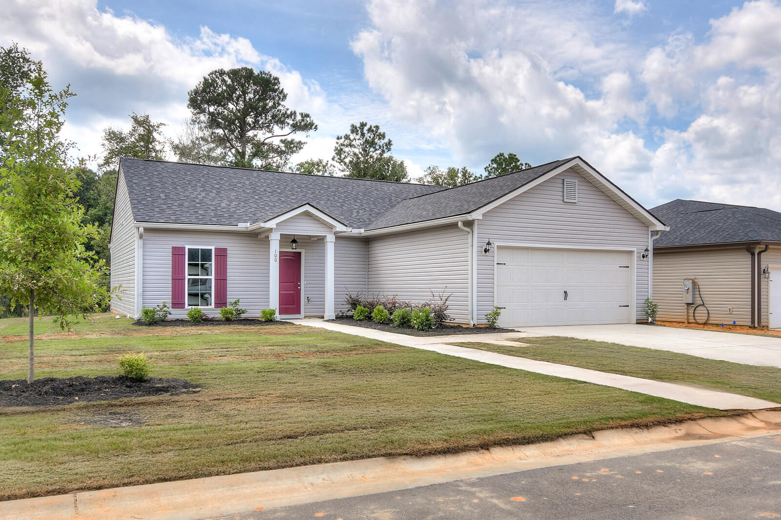 Newly built home exterior at Washington Commons